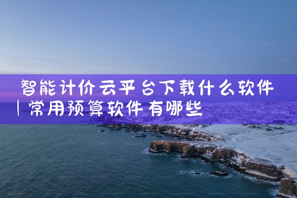 智能计价云平台下载什么软件